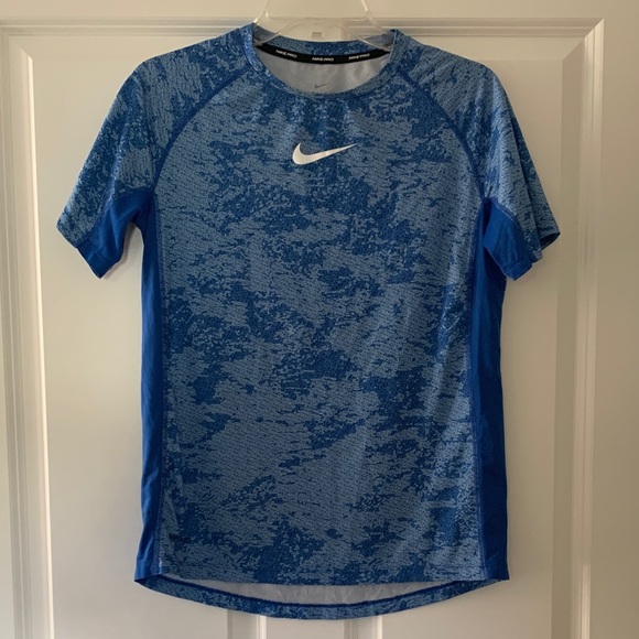 Nike Camo Blue Dri Fit Performance Tee - Picture 1 of 5